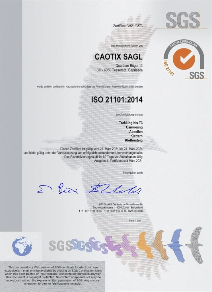 safety concept iso 21101 certificate